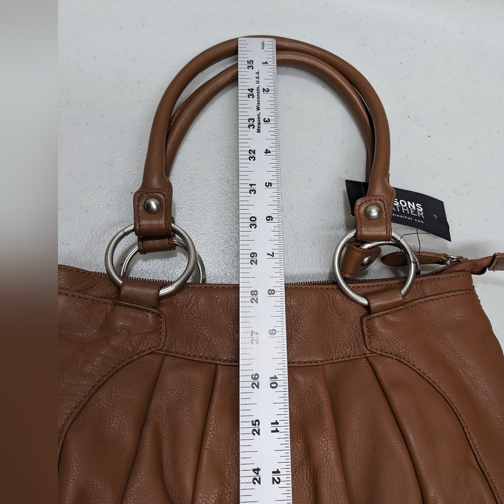 NWT Wilsons Leather Bag Shoulder Bag Purse Brown Classic #bxsh - Picture 12 of 12